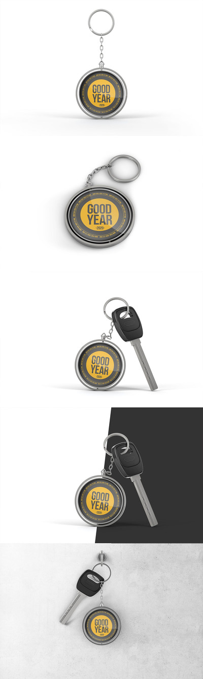 品牌金属钥匙扣模型样机（PSD）