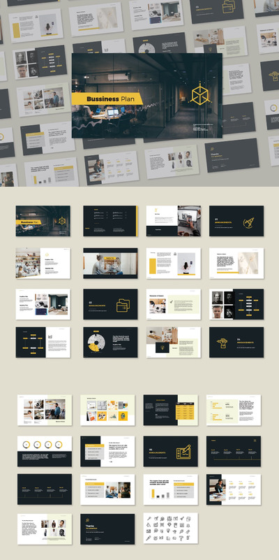 优雅简约好用的商业商务提案powerpoint幻灯片演示模板（pptx）