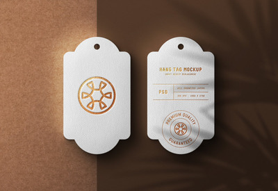 白色悬挂吊牌奢华logo样机[PSD]