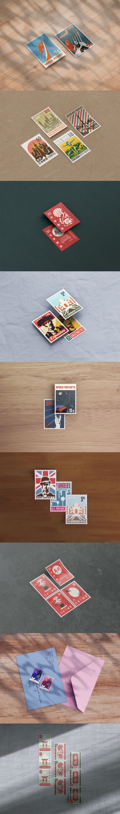邮票设计展示样机（PSD）