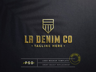 黑色纹理浮雕logo样机[PSD]