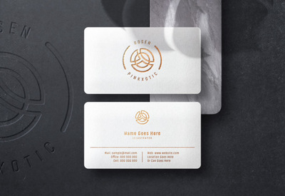 烫金印压效果logo样机[PSD]