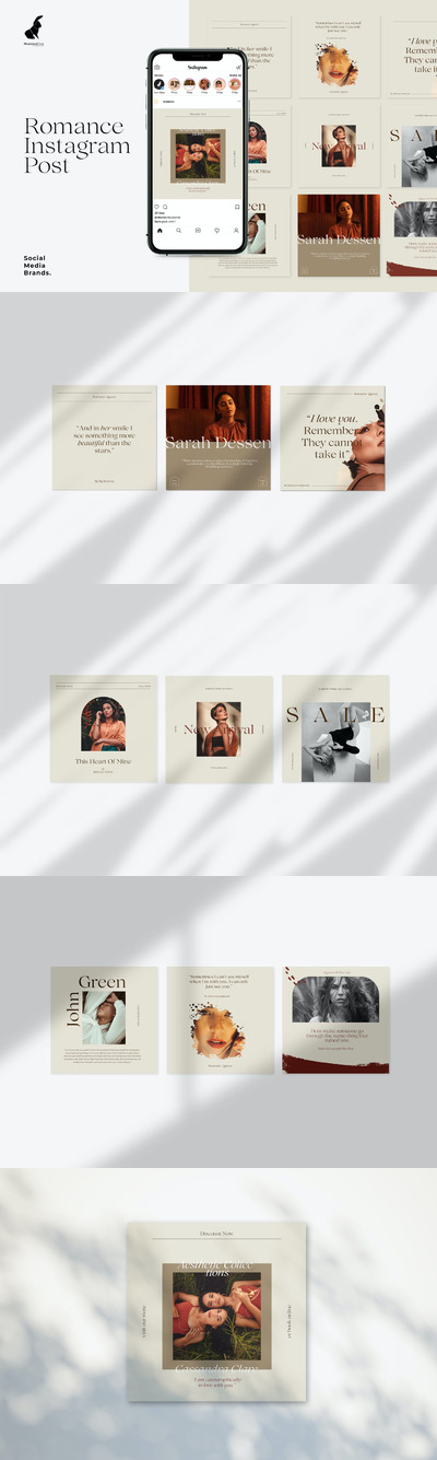 时尚优雅简约高端Instagram社交媒体banner海报设计模板-PSD