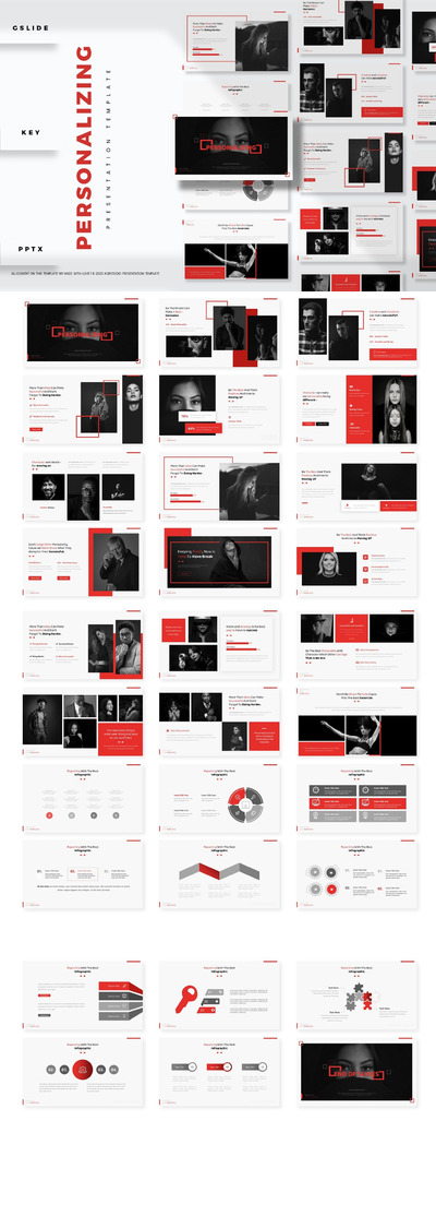 时尚高端简约优雅个性powerpoint幻灯片演示模板（pptx）