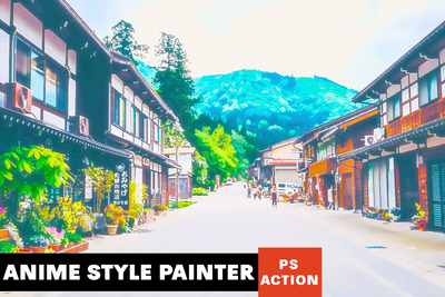 时尚绚丽新海诚动漫风格photoshop动作预设