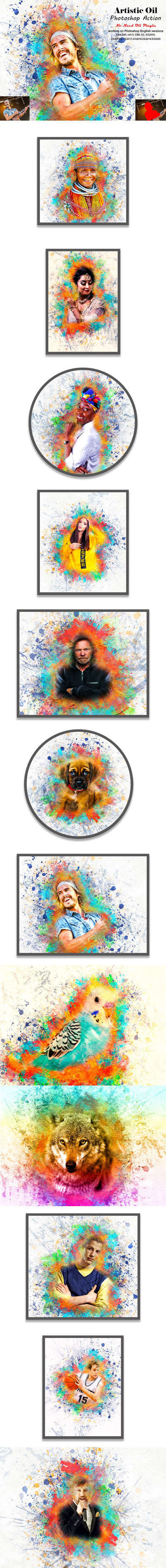 多彩艺术油漆绘画照片效果Photoshop动作