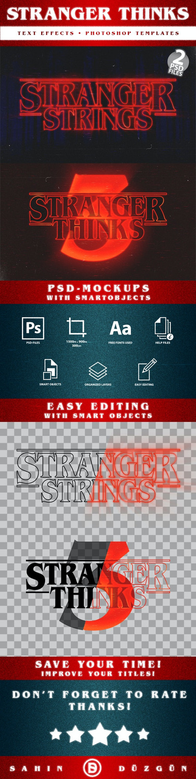 《怪奇物语》惊悚科幻文字效果&样机模板素材包