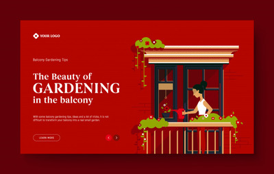 网站着陆页插画模板