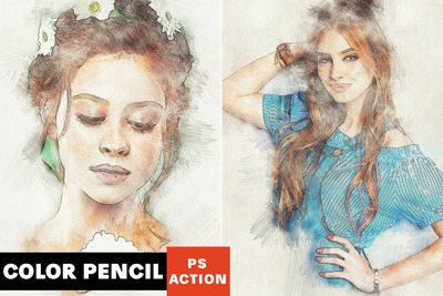 彩色铅笔PS动作（atn）