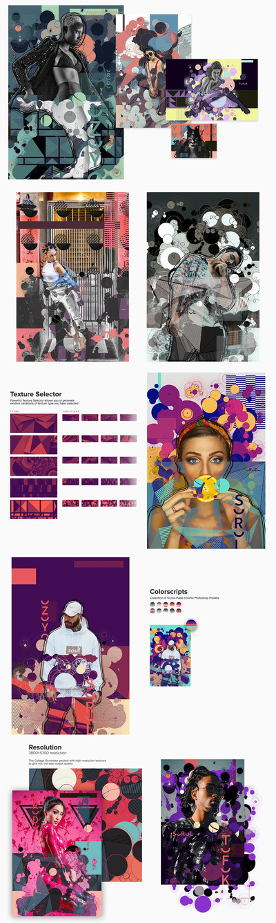 几何拼贴生成器-PS插件(ABR,ATN,PAT,ZXP)