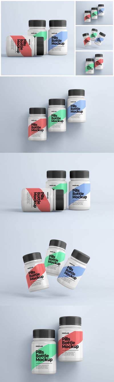 高品质的药品包装设计VI样机展示模型mockups