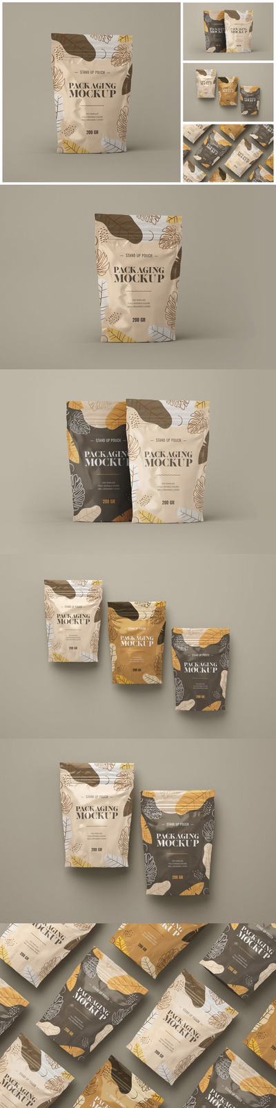 高品质的食品包装设计VI样机展示模型mockups