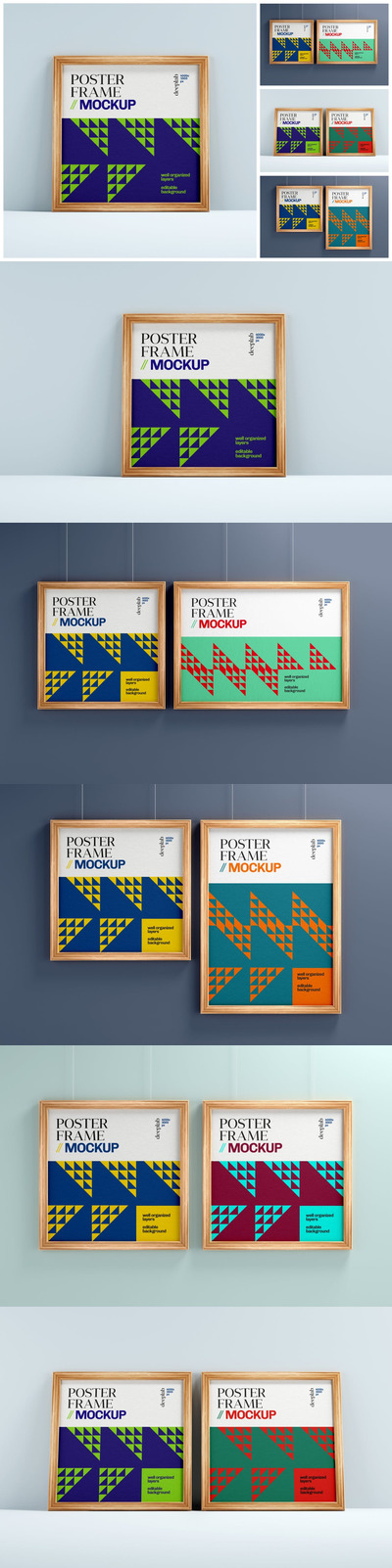 时尚高端逼真质感的海报设计样机展示模型mockups