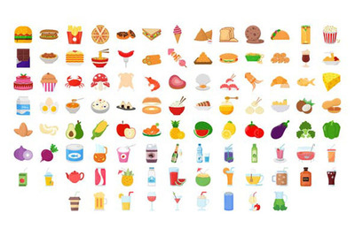 100个食物和饮料图标视频ae素材