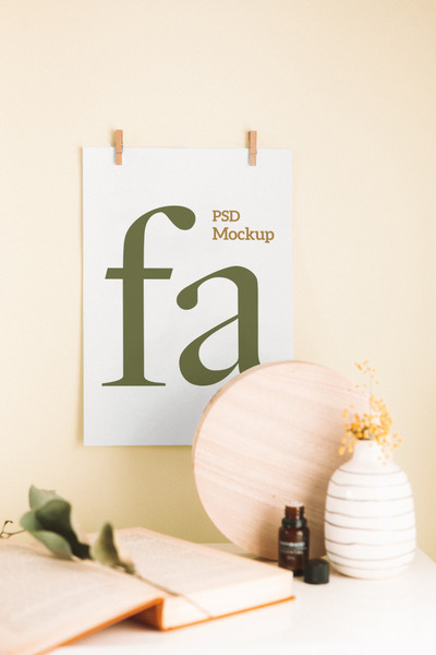 极简海报场景展示样机[PSD] P