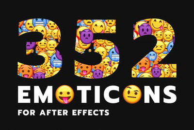 卡通动画emoji表情符号视频ae素材