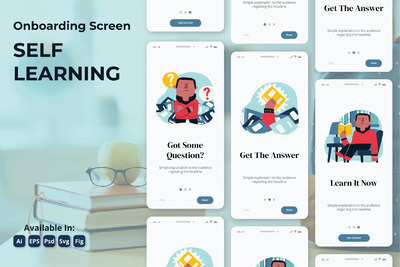 在线学习教育启动页模板（AI,EPS,FIG,PSD,SVG）