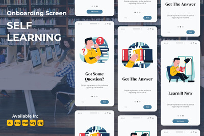 线上教学学习教育研究启动页模板（AI,EPS,FIG,PSD,SVG）