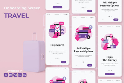 简单假日旅行 启动页模板（AI,EPS,FIG,PSD,SVG）