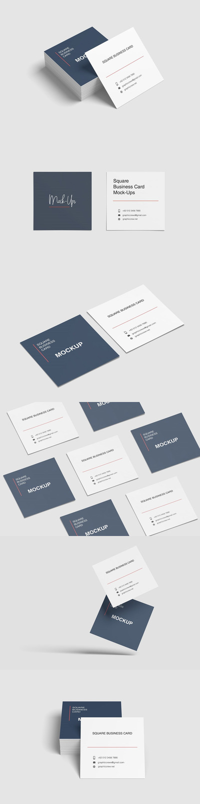 方形名片模型样机下载（PSD）