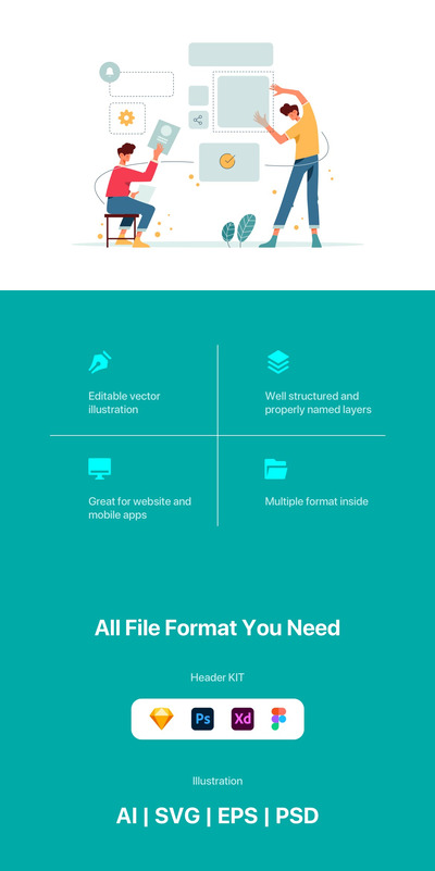 交互设计UI插画下载（AI,EPS,PDF,PSD,SVG,SKETCH,XD,FIG）