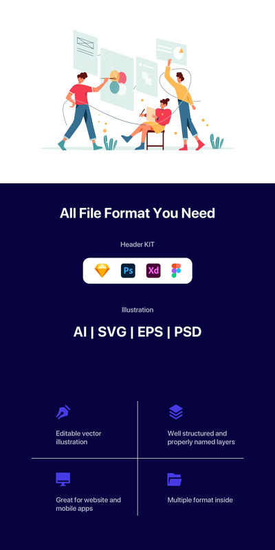 用户体验UI插画下载（AI,EPS,PDF,PSD,SVG,SKETCH,XD,FIG）
