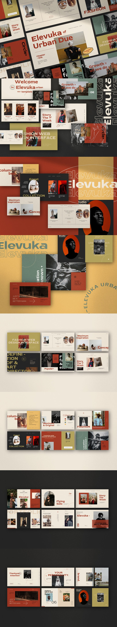 时尚都市风格的多用途高品质powerpoint幻灯片演示模板（pptx）