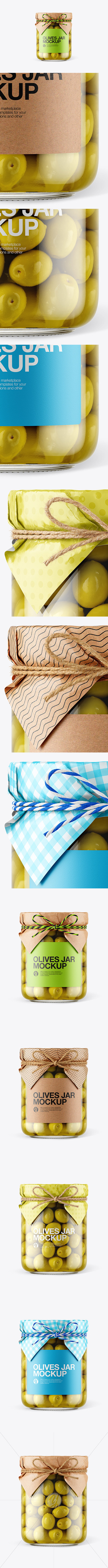 橄榄罐与纸盖标签设计样机