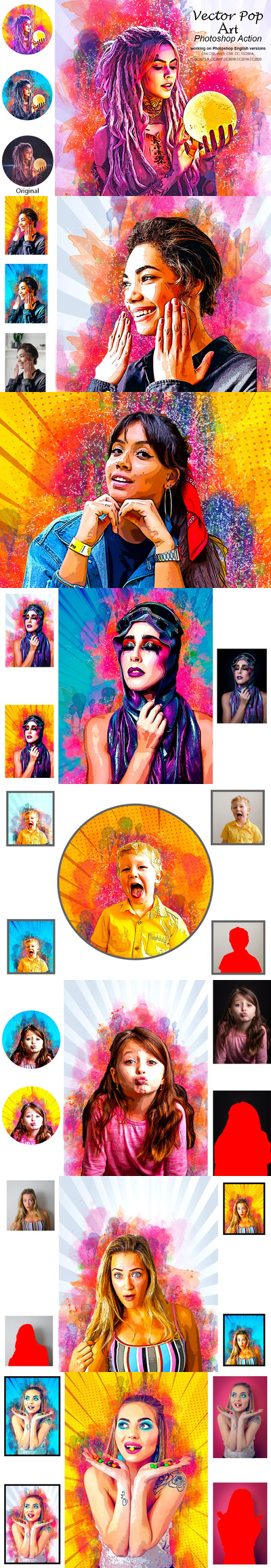 矢量波普艺术效果ps动作下载