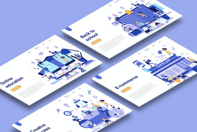 2.5D等轴等距视角3D立体WEB UI样机展示模型mockups