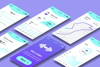 好用的2.5D视角透视APP UI样机展示模型mockups