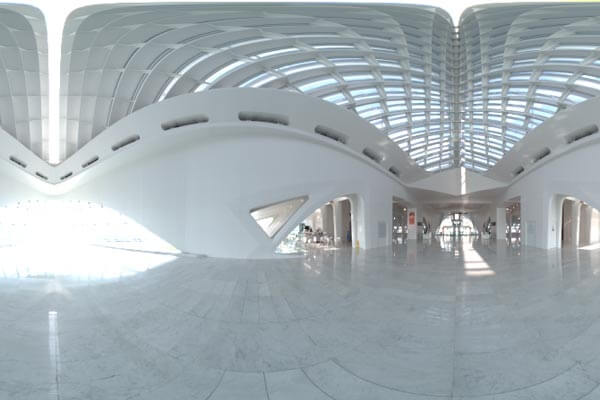 现代设计感得博物馆走廊室内灯光HDRI光线贴图（HDR）