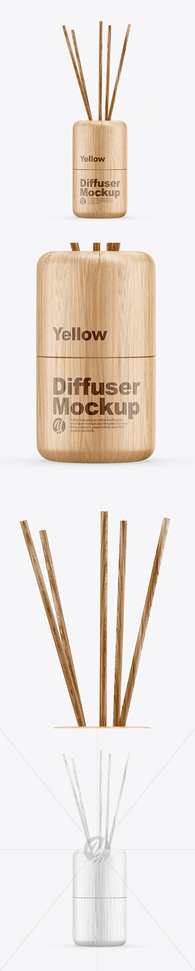 木制藤条香薰扩散器品牌设计样机模板
