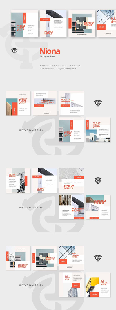 简约优雅时尚高端清新多用途Instagram社交媒体banner海报设计模板-PSD