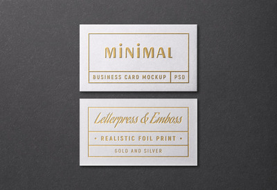 高端浮雕效果的名片样机[PSD]