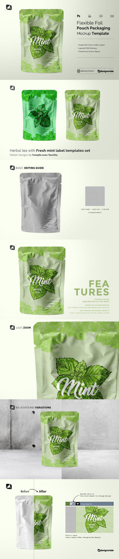 铝箔软包装袋标签图案设计样机