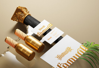 现代烫金企业品牌标识样机[PSD]