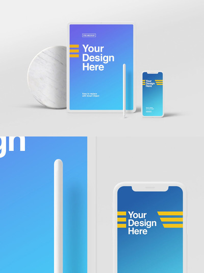 iPad & iPhone X 相关UI设计展示样机下载（PSD）