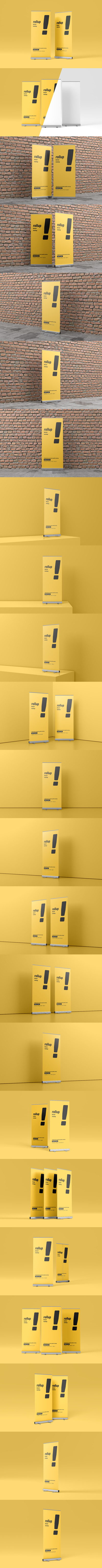 易拉宝Banner横幅广告设计样机模板