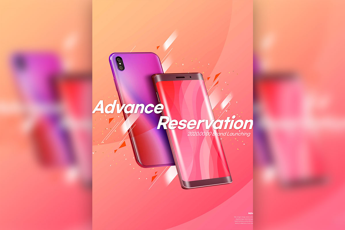 曲屏手机品牌发布宣传会海报图形psd素材