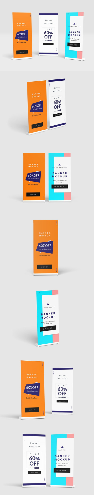 多角度易拉宝样机（PSD）