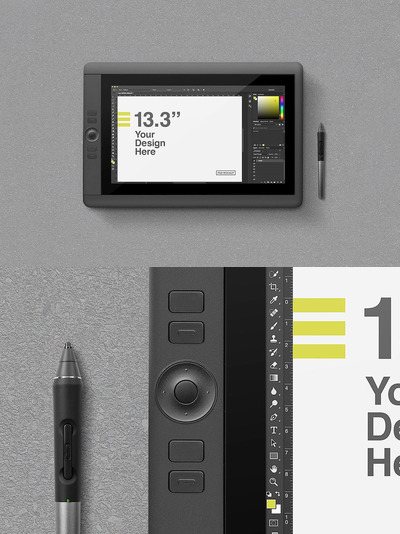 触摸屏手绘板样机（PSD）