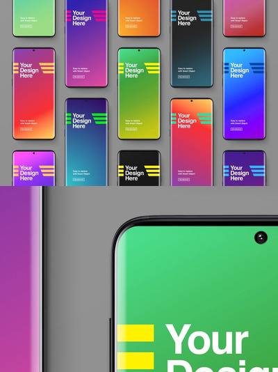 Android安卓全面屏智能手机模型样机（PSD）