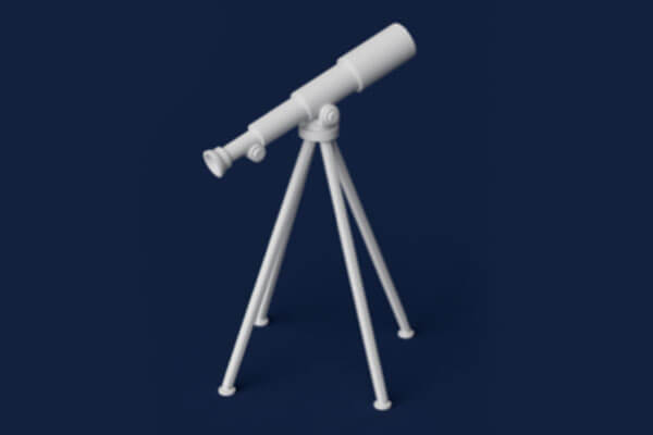 简约可爱的望远镜C4D模型（FBX）