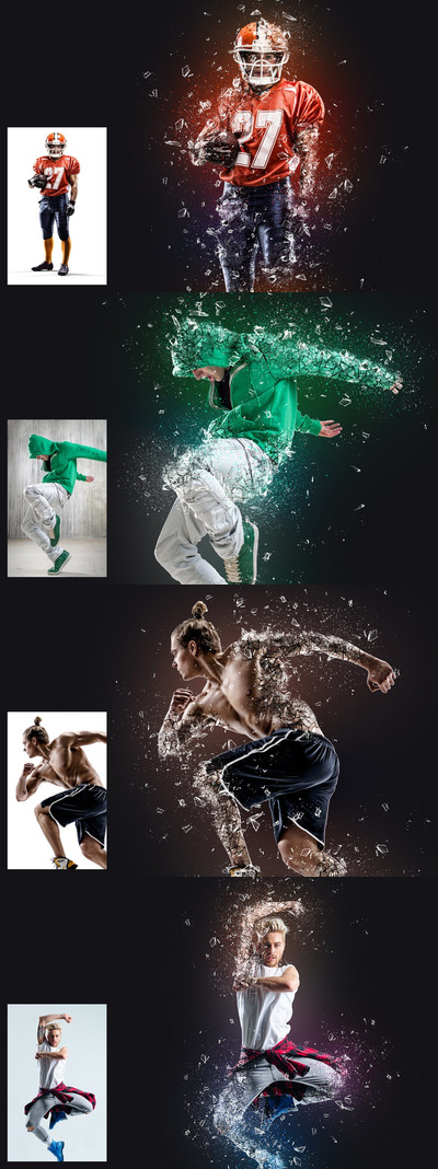 粒子化的特效Photoshop动作（ABR,ATN,PAT）