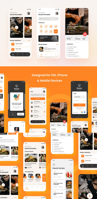 食品配方iOS应用程序设计UI模板（FIG,PSD）