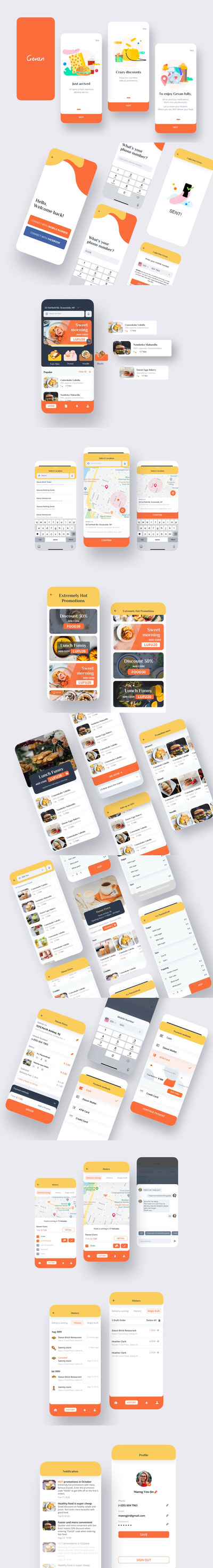 食品配送移动APP UI（SKETCH）