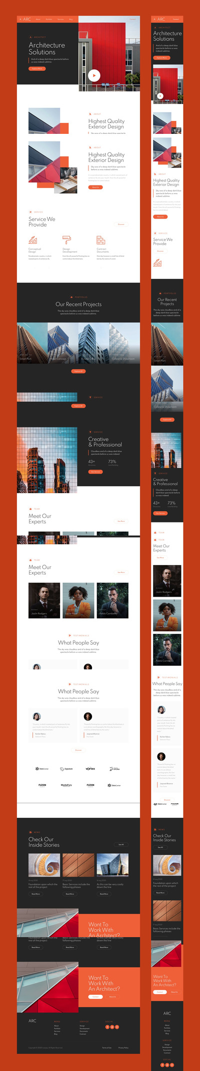 建筑设计师响应式网页模板（FIG,SKETCH,XD）
