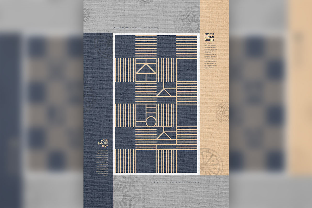 布艺背景韩国秋夕节日主题海报图形psd素材