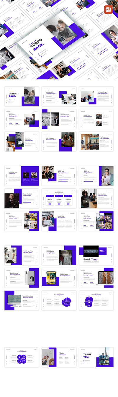 简约优雅时尚高端多用途大数据powerpoint幻灯片演示模板（pptx）